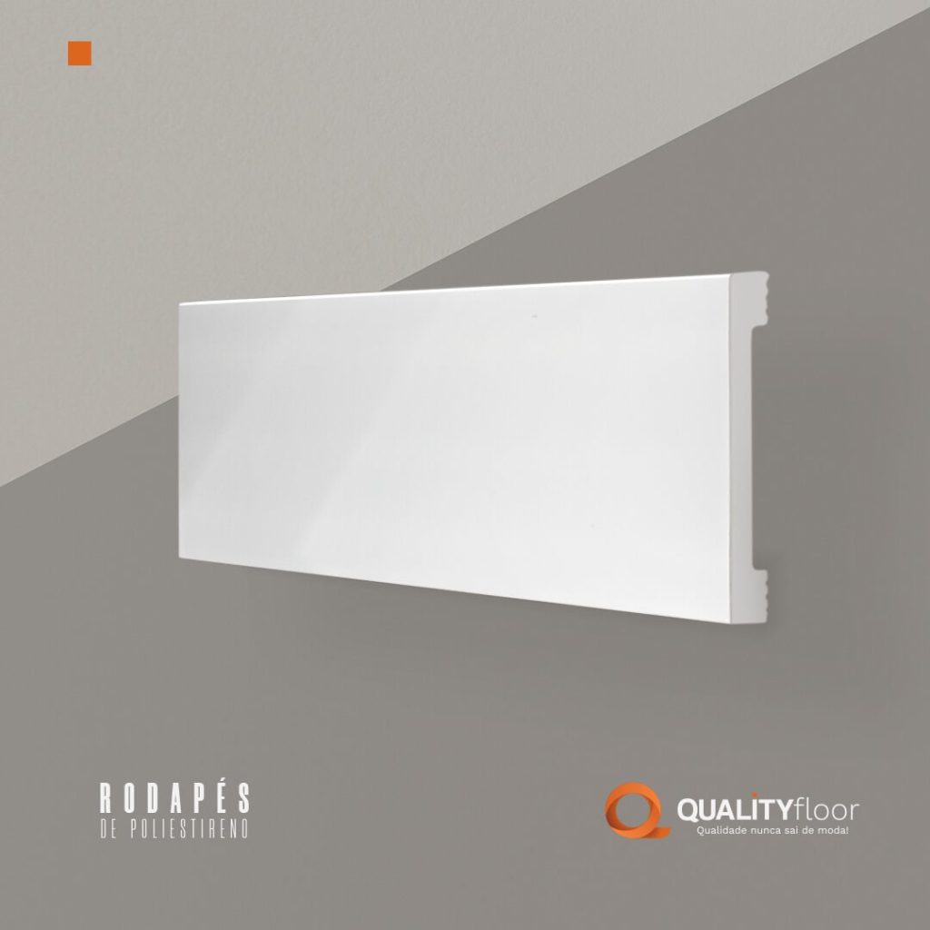 Rodapé de Poliestireno Slim Branco 10cm