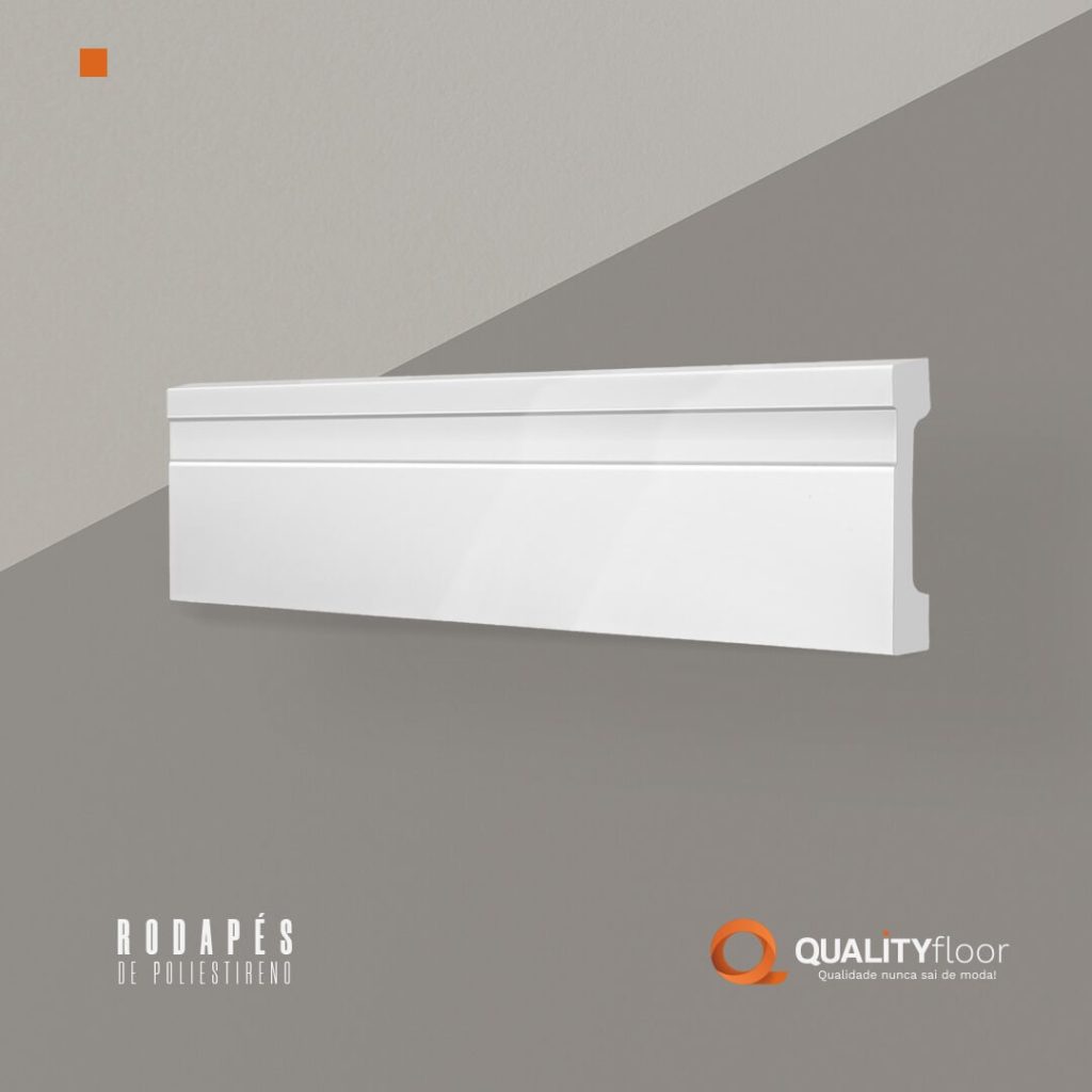 Rodapé de Poliestireno 7cm Frizzato Branco