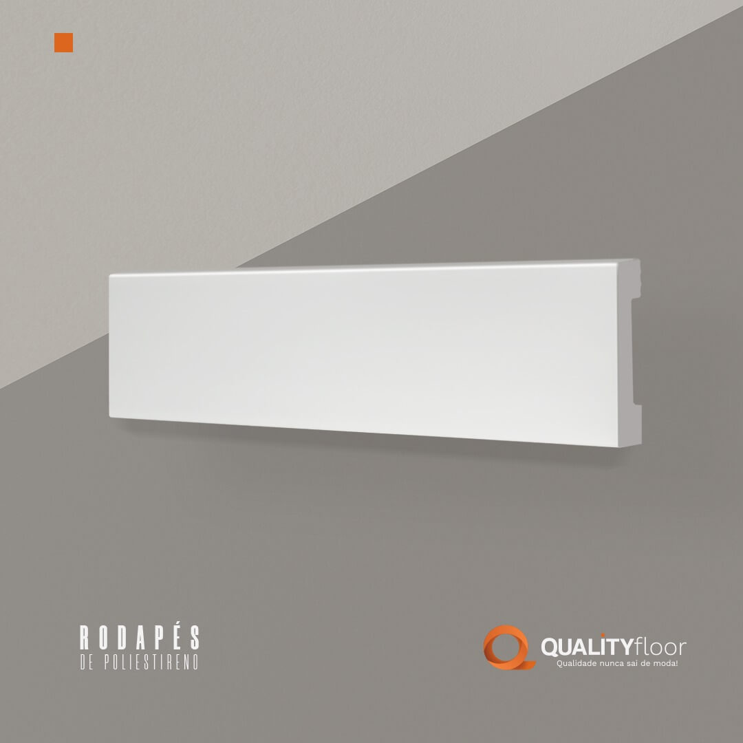 Rodapé de Poliestireno Slim Branco 7cm