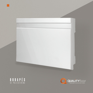 Rodapé de Poliestireno Slim Branco 15cm